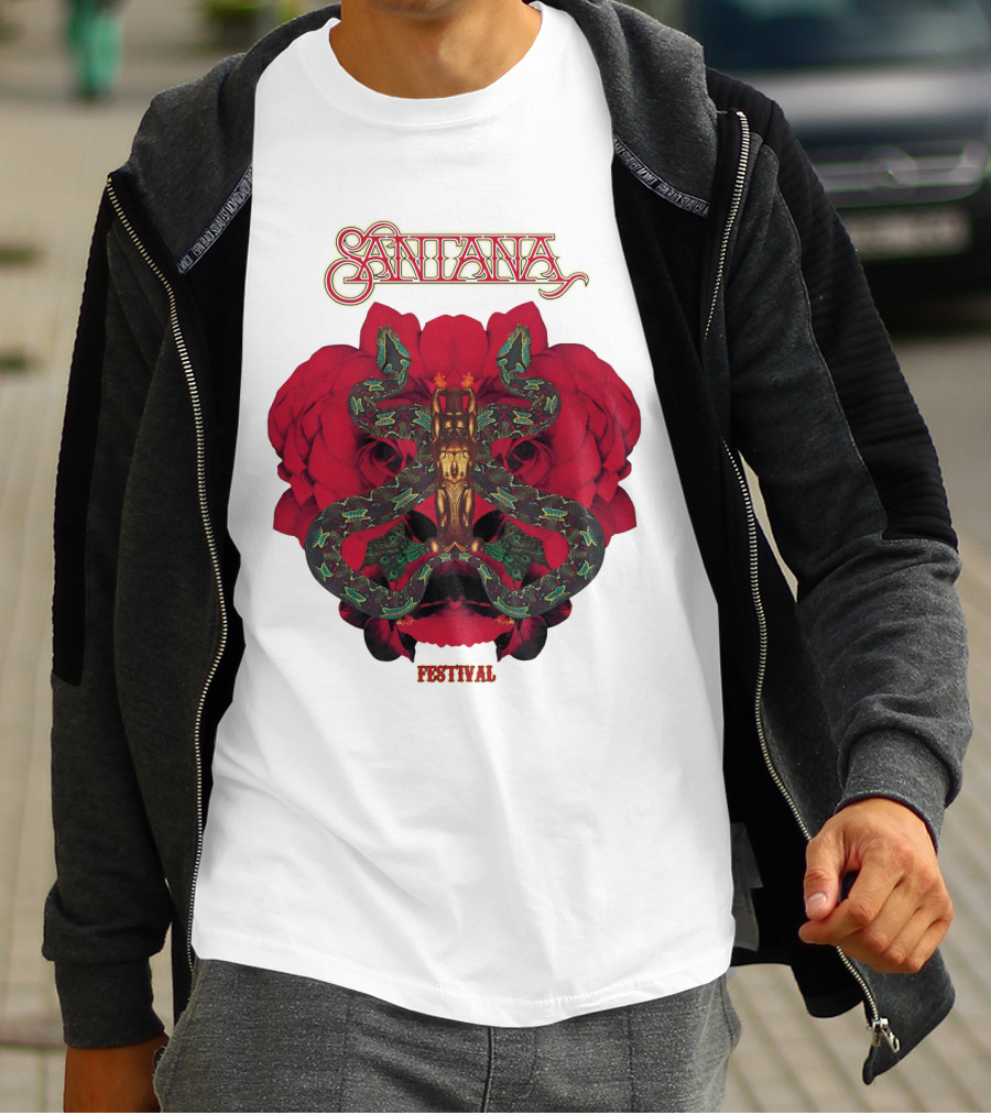 Santana Festival Snake And Rose T-Shirt