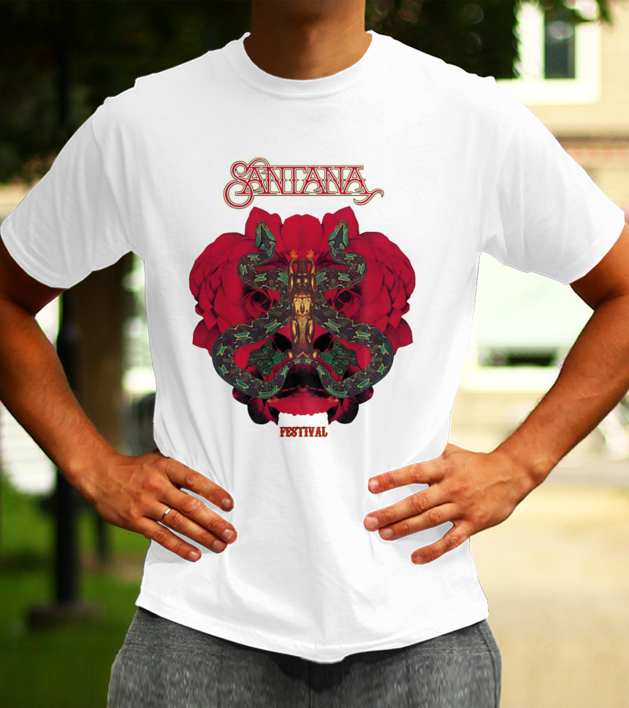 Santana Festival Snake And Rose T-Shirt