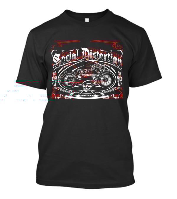 Social Distortion 2010 Tour Motorcycle Skull T-Shirt