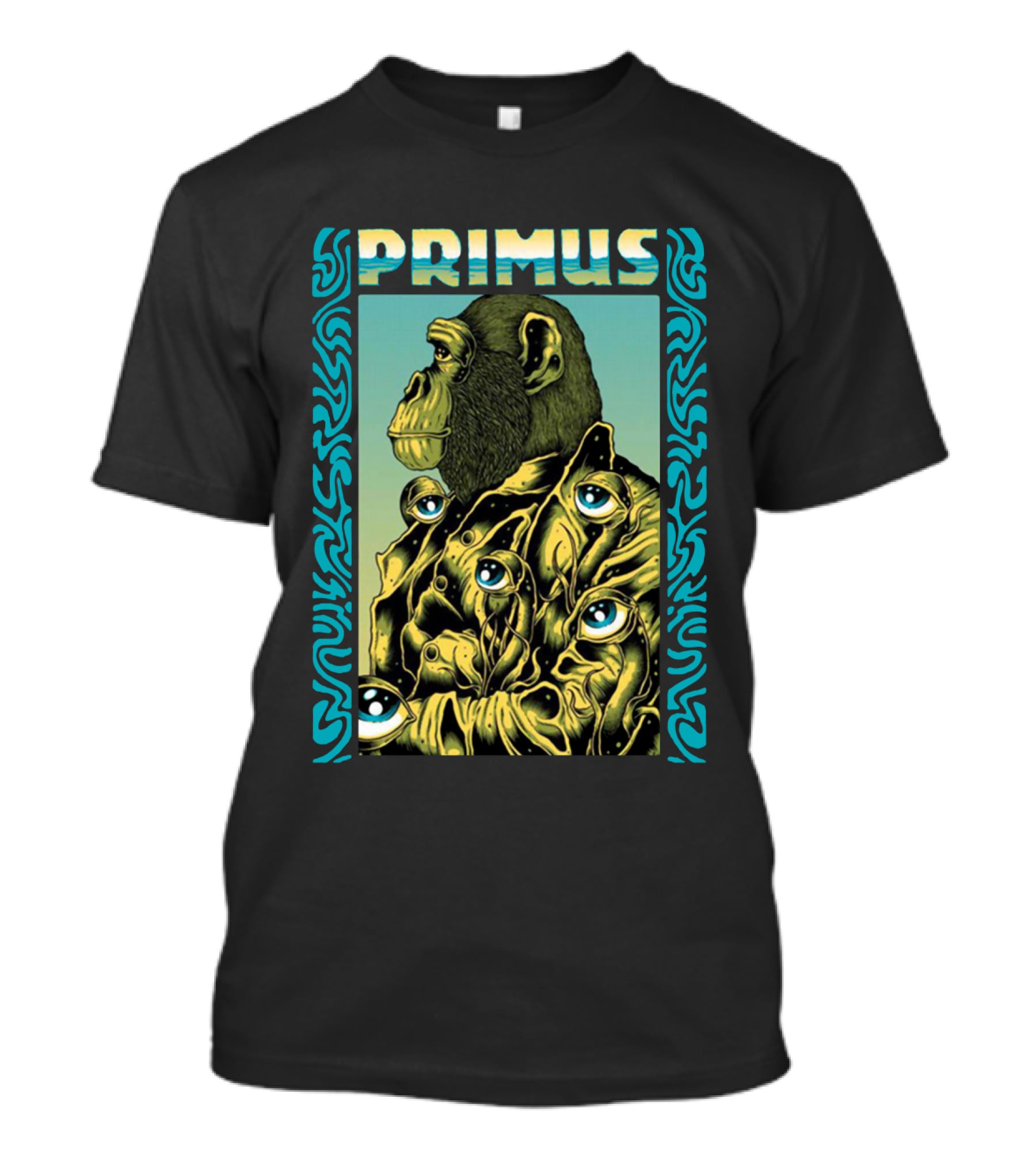 Primus Surreal Ape With Hypnotic Eyes In Psychedelic Art Style T-Shirt