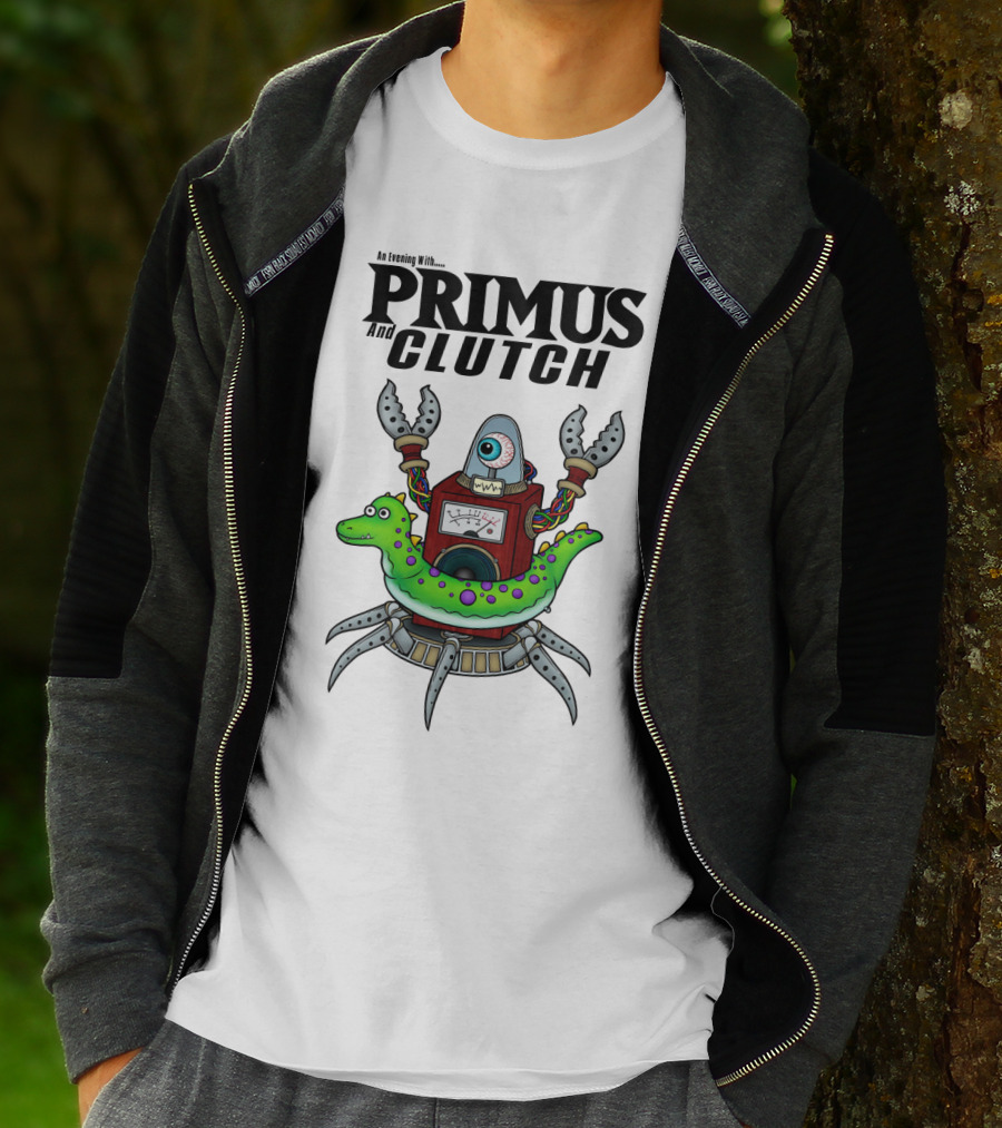 An Evening With Primus And Clutch Alien Robot T-Shirt
