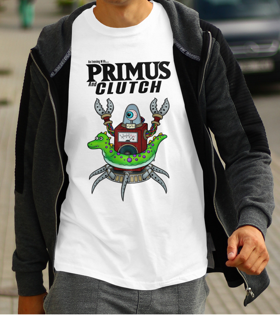 An Evening With Primus And Clutch Alien Robot T-Shirt