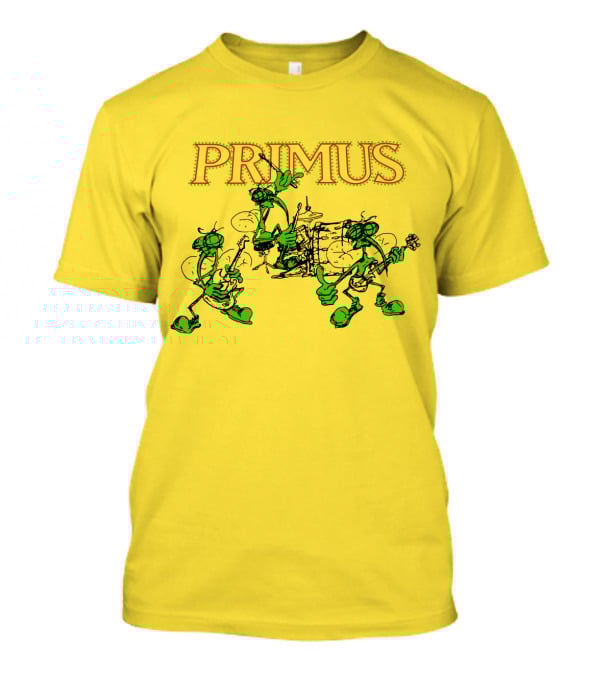 Primus Band Alien Character Drumming And Guitar Playing Scene T-Shirt