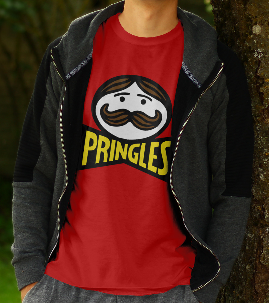 Prm 36 Pringles Logo Mustache And Bowtie T-Shirt