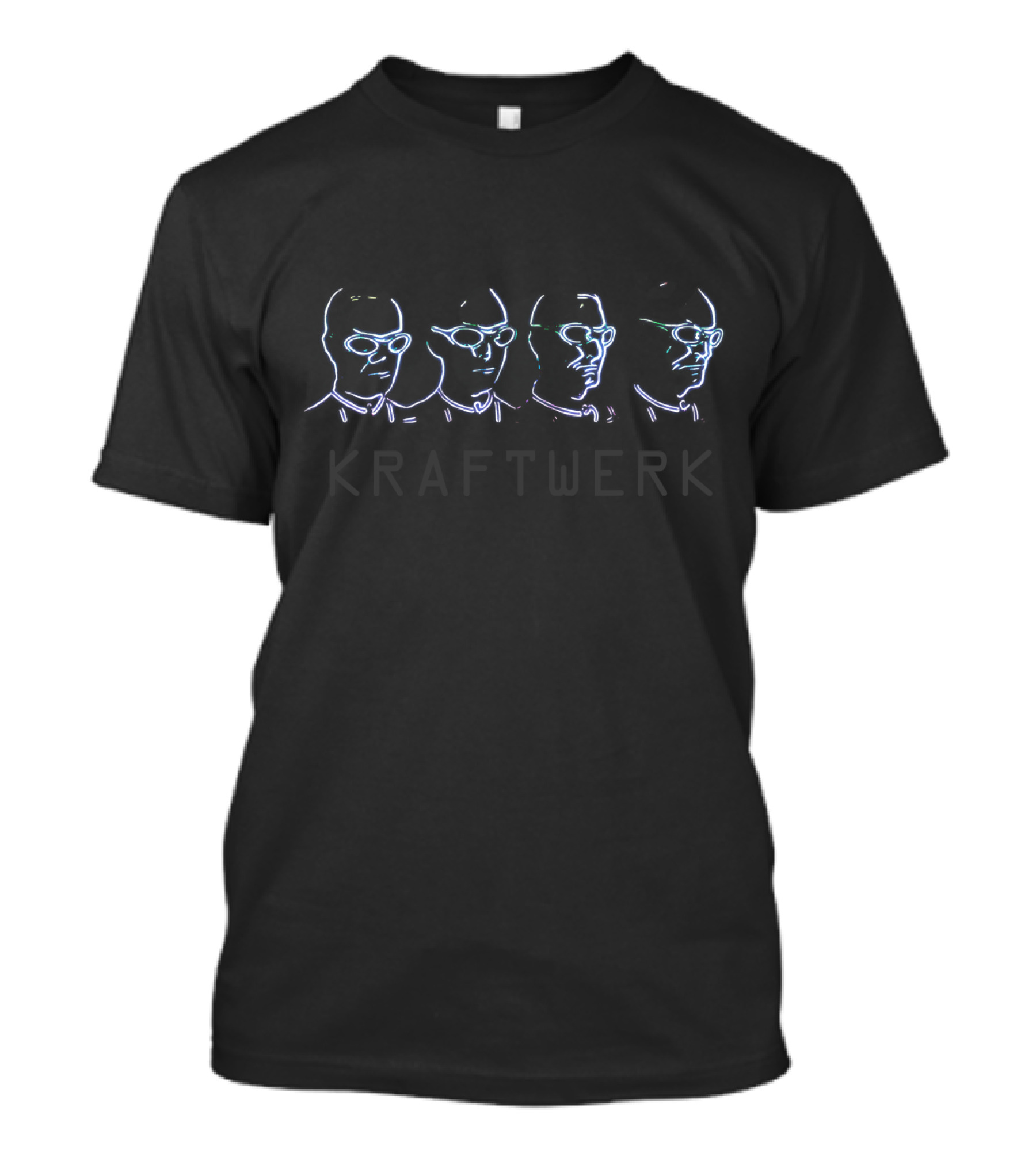Kraftwerk Neon Outline Portraits T-Shirt