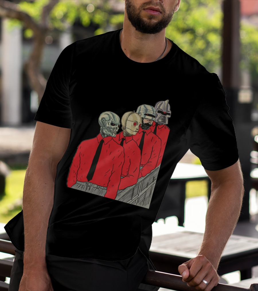 Robots In Red Shirts Black Ties T-Shirt
