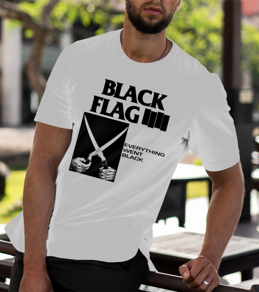 Black Flag Everything Went Black Scissors Artwork T-Shirt