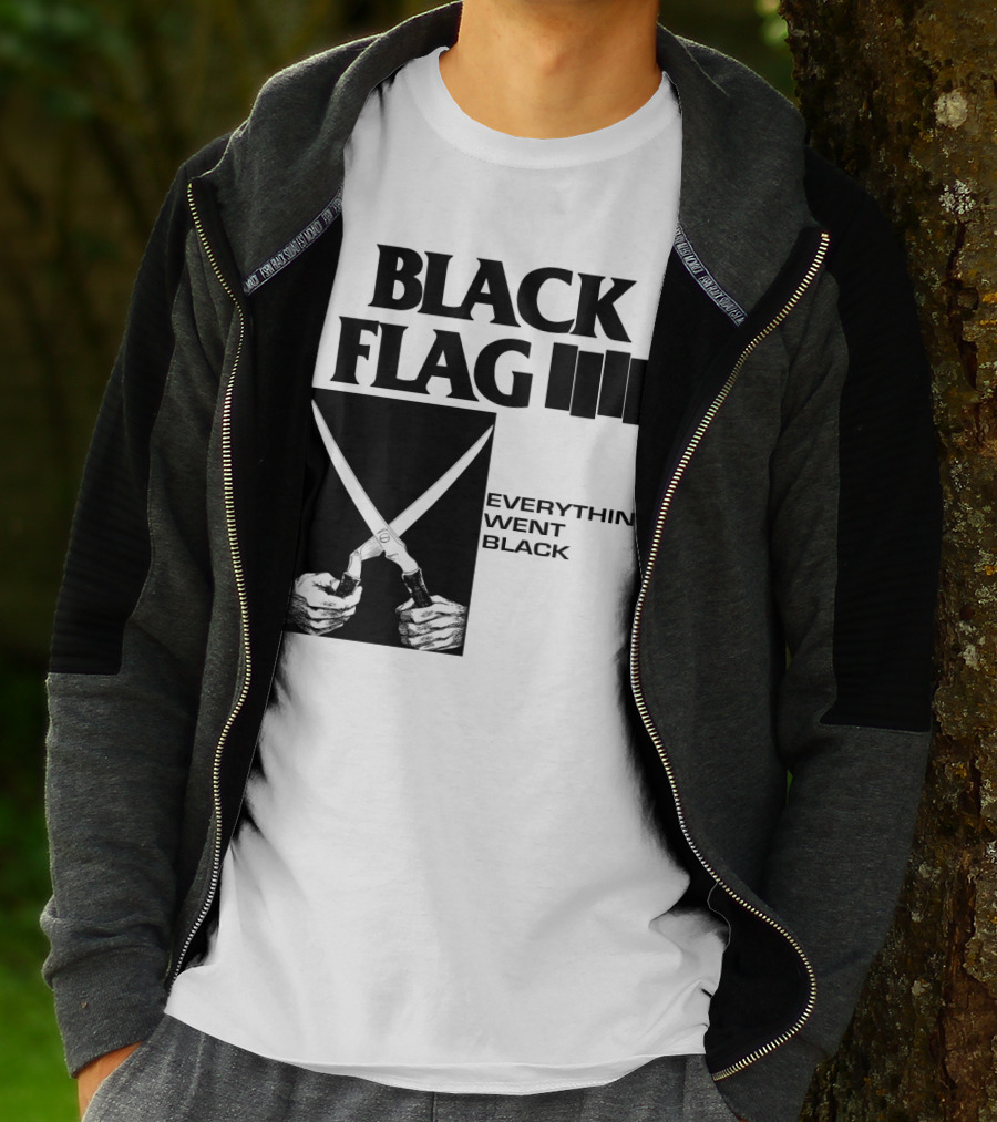 Black Flag Everything Went Black Scissors Artwork T-Shirt