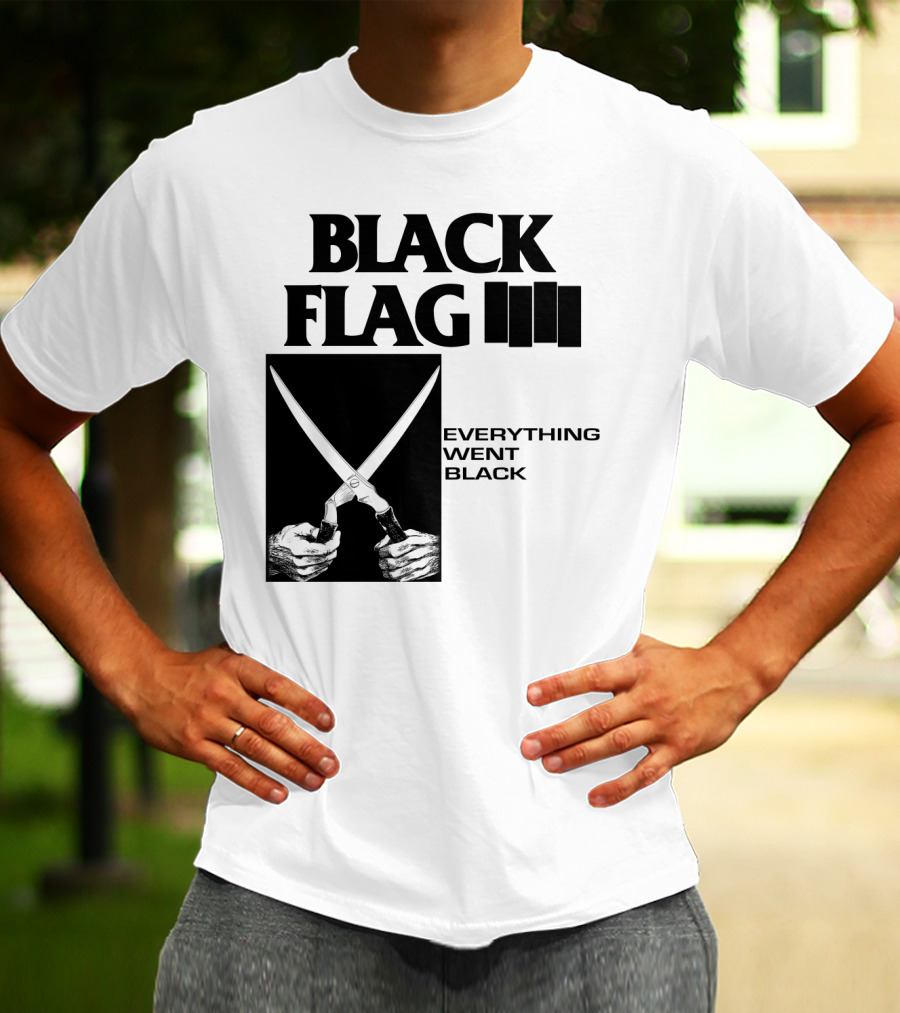 Black Flag Everything Went Black Scissors Artwork T-Shirt