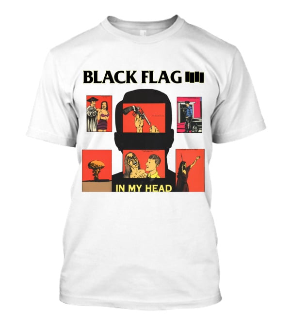 Black Flag In My Head Album Cover Artwork With Iconic Imagery And T-Shirt