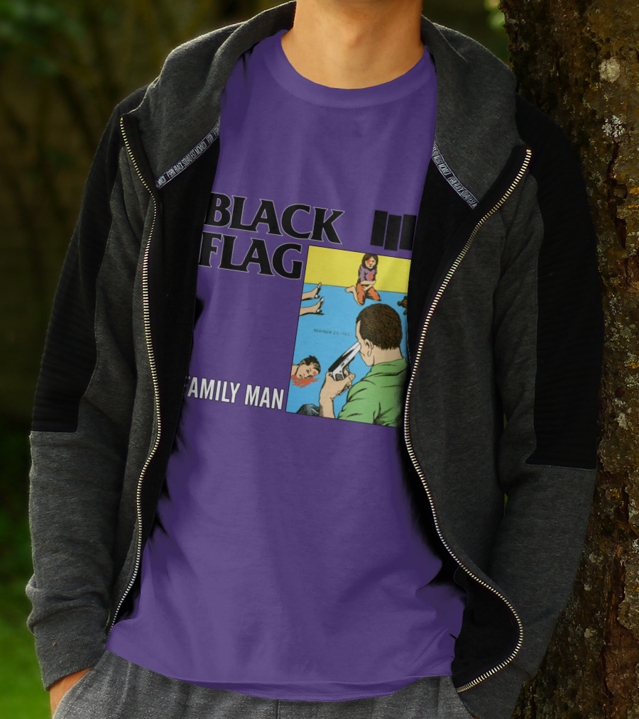 Black Flag Family Man - Nervous 23-1983 T-Shirt