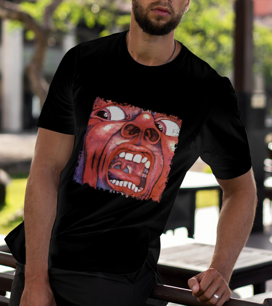 KC 03 In The Court Of The Crimson King Album Art Distorted Red Face T-Shirt
