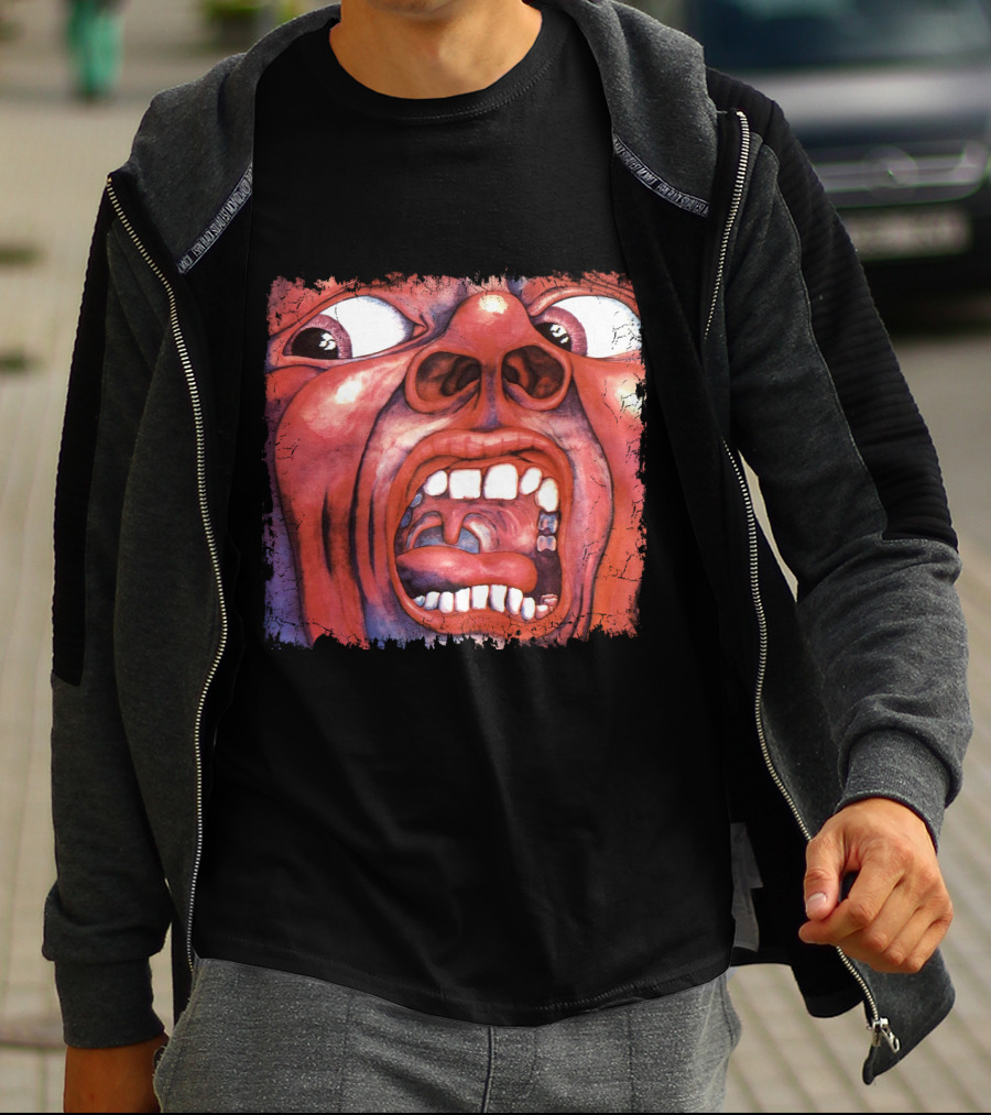 KC 03 In The Court Of The Crimson King Album Art Distorted Red Face T-Shirt