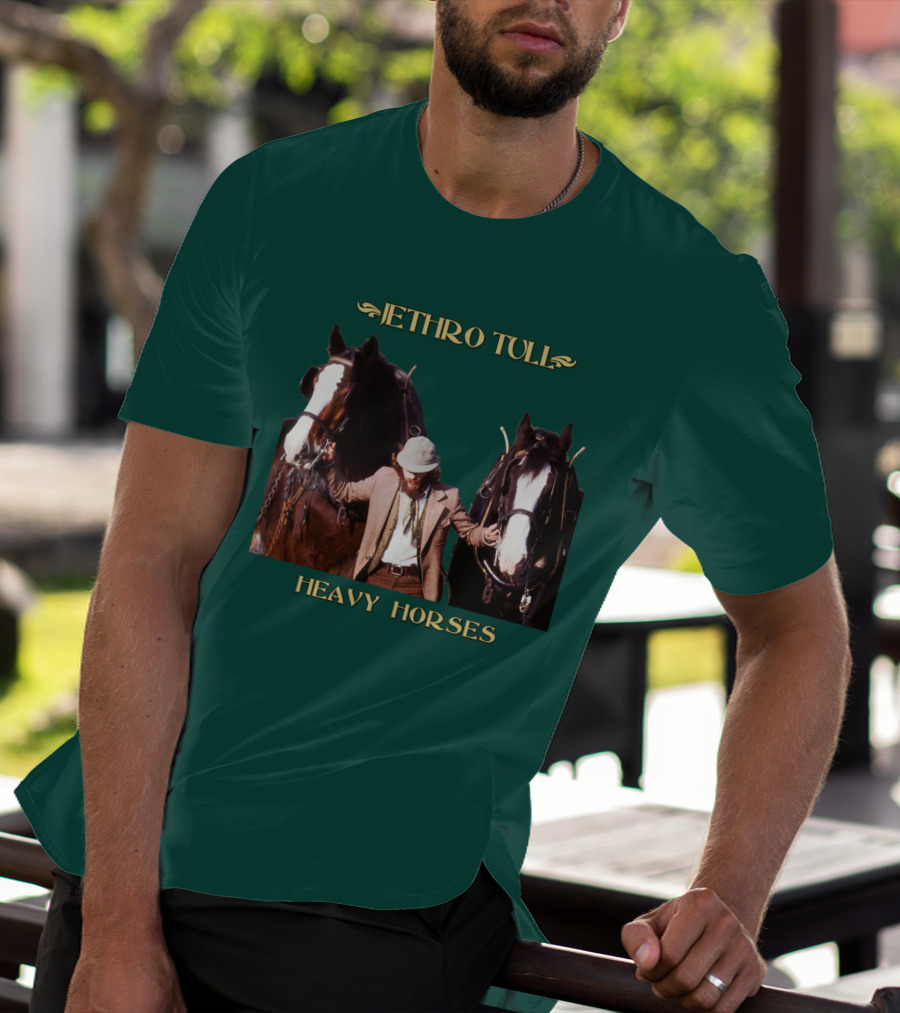 Jethro Tull Heavy Horses Album Cover With Horses And Figure T-Shirt