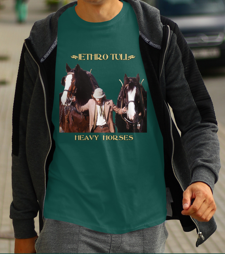 Jethro Tull Heavy Horses Album Cover With Horses And Figure T-Shirt