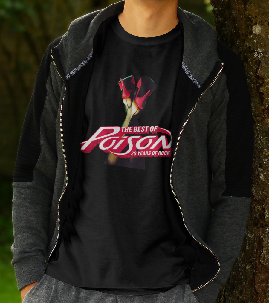 The Best Of Poison 20 Years Of Rock Red Heels On Black T-Shirt