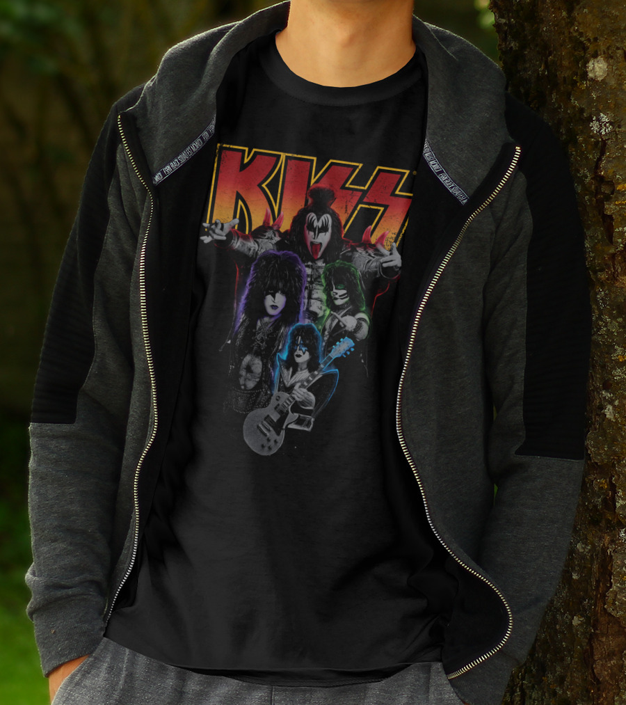 Kiss Band Members Concert Graphic Art T-Shirt