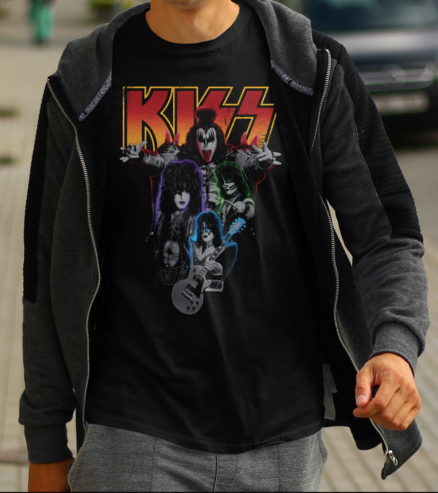 Kiss Band Members Concert Graphic Art T-Shirt