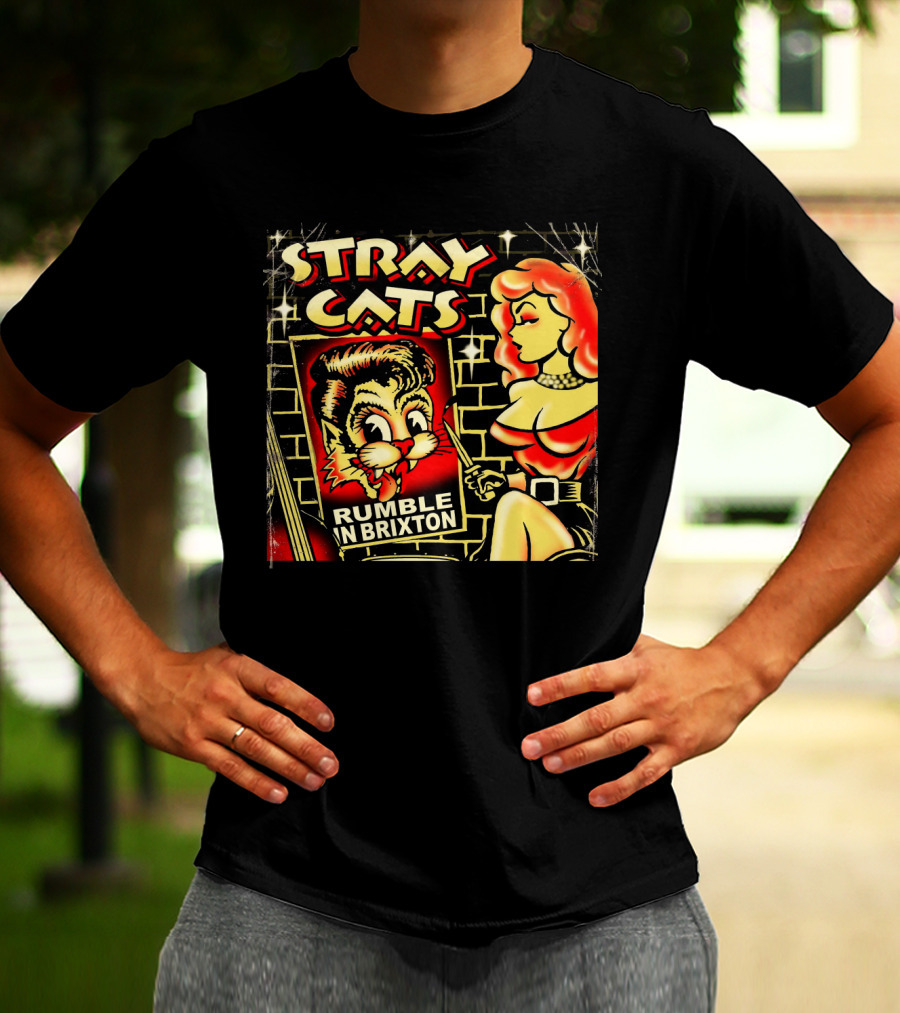 Stray Cats Rumble In Brixton Retro Style T-Shirt