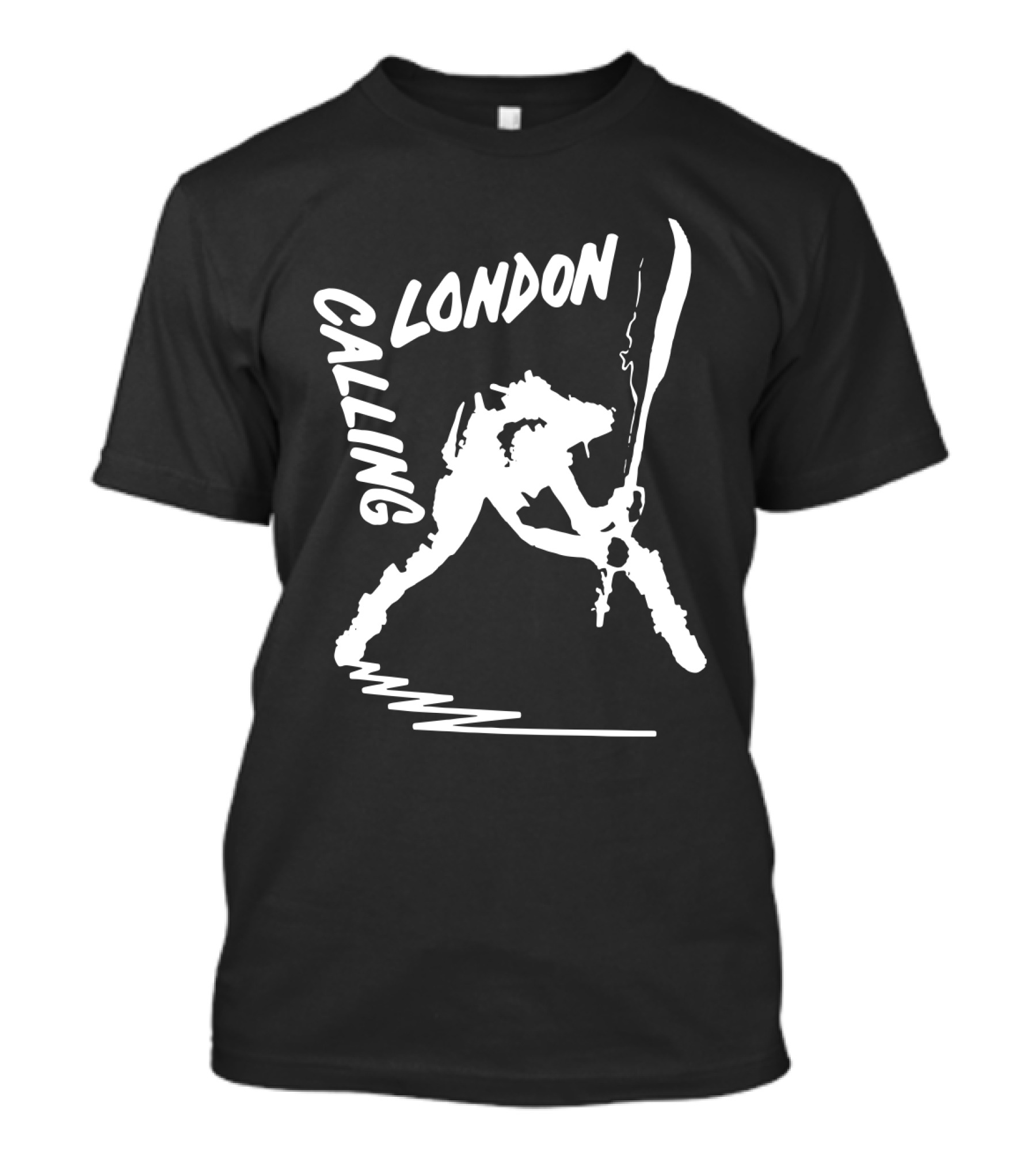 London Calling Punk Rock Guitarist Silhouette T-Shirt
