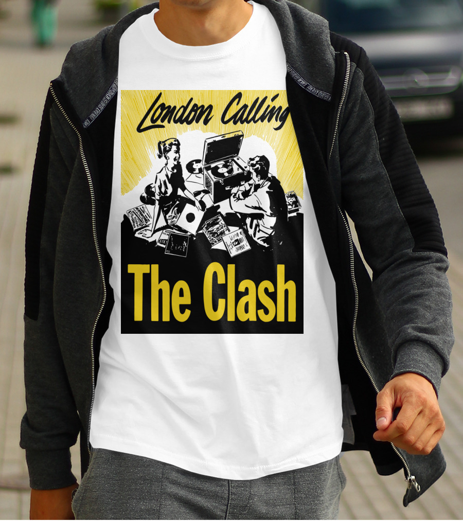 London Calling The Clash Record Player Scene T-Shirt