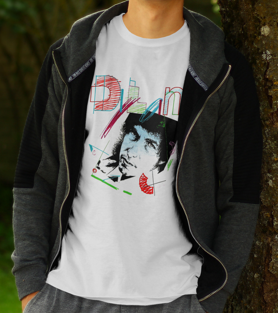 Dylan Graphic Portrait With Colorful Abstract Elements T-Shirt