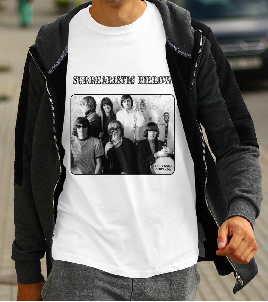 Surrealistic Pillow Jefferson Airplane Album Cover Black And White Photography T-Shirt