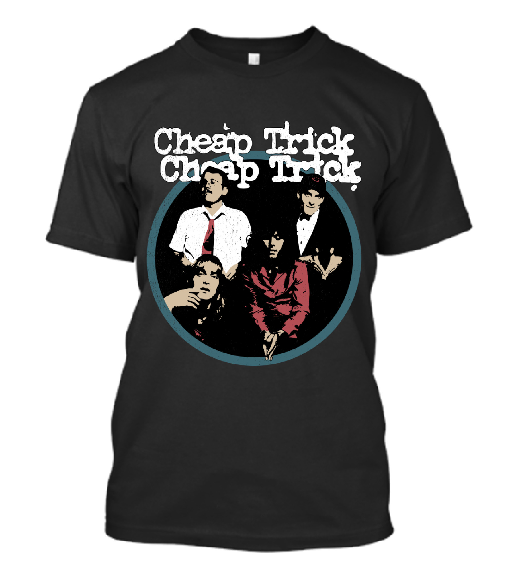 Cheap Trick Band Portrait Circle T-Shirt