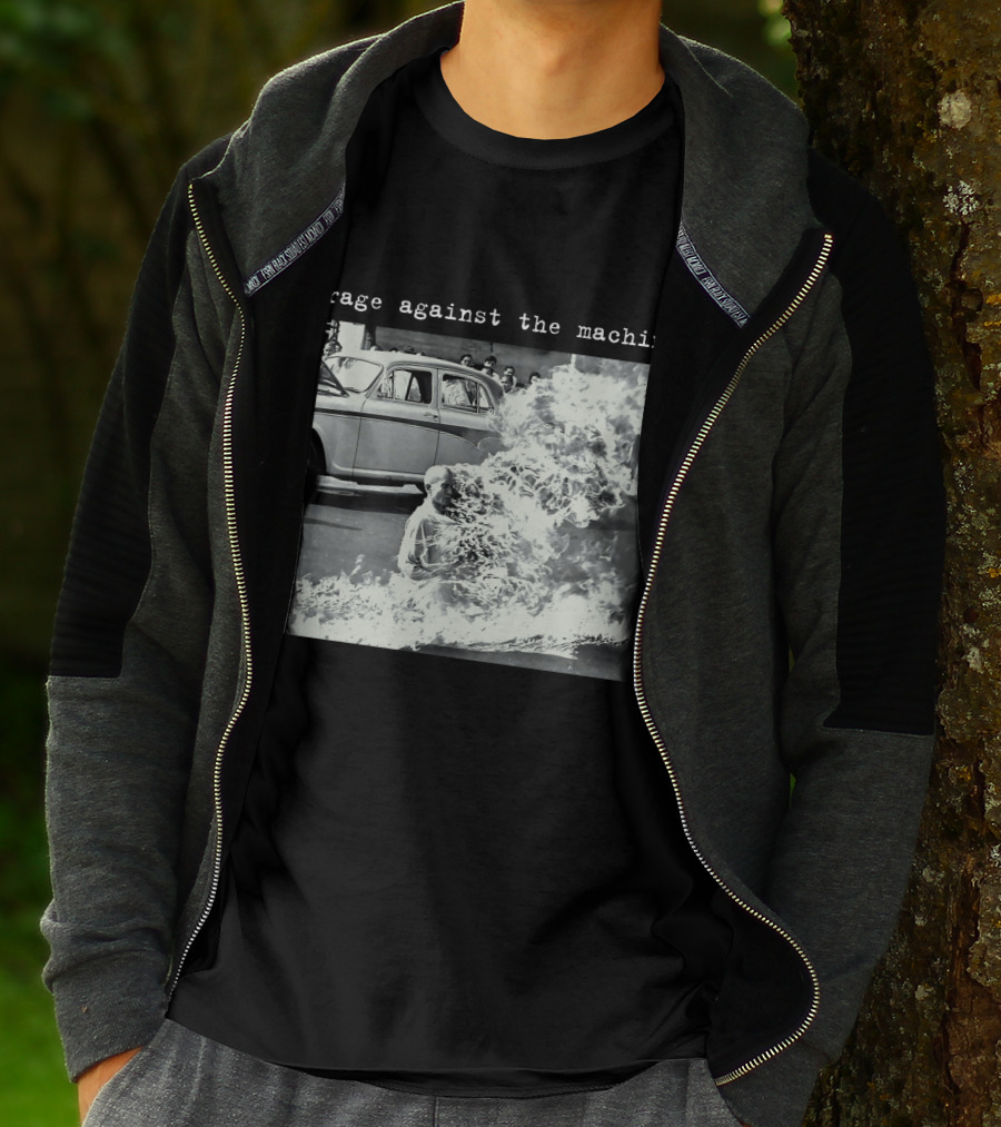 Rage Against The Machine Self-Immolation Protest Scene T-Shirt