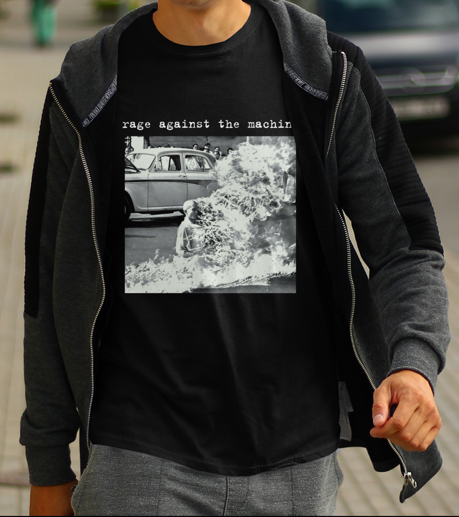 Rage Against The Machine Self-Immolation Protest Scene T-Shirt