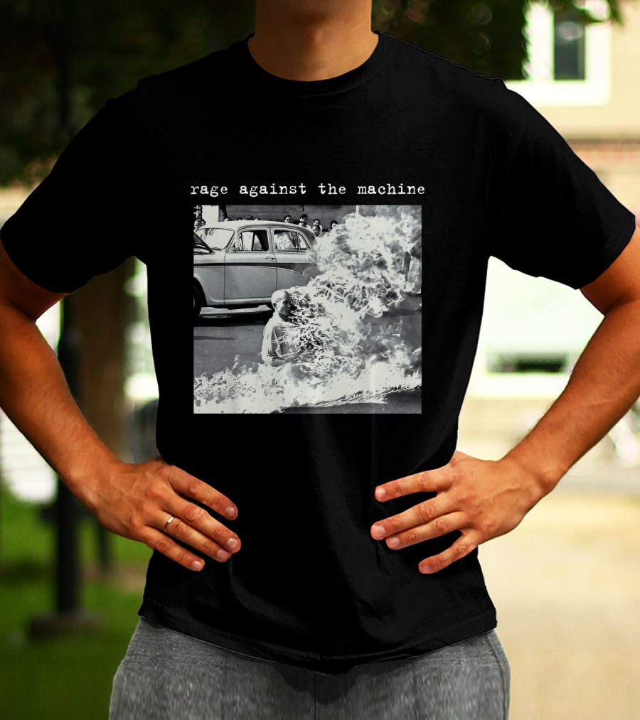 Rage Against The Machine Self-Immolation Protest Scene T-Shirt