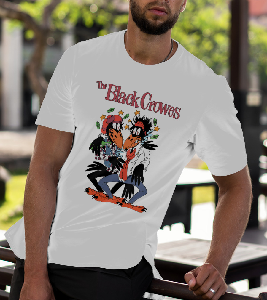 The Black Crowes Comic Duo With Stars And Spirals T-Shirt