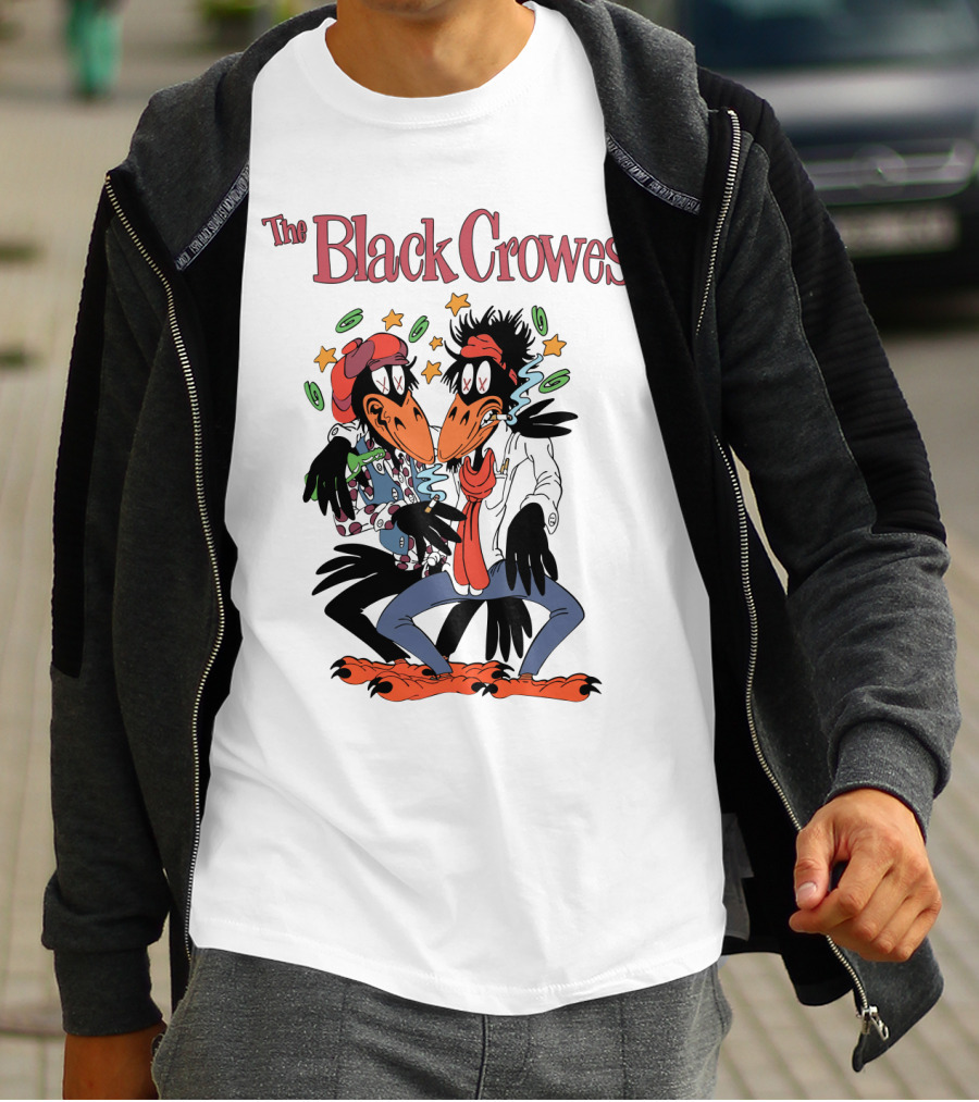 The Black Crowes Comic Duo With Stars And Spirals T-Shirt