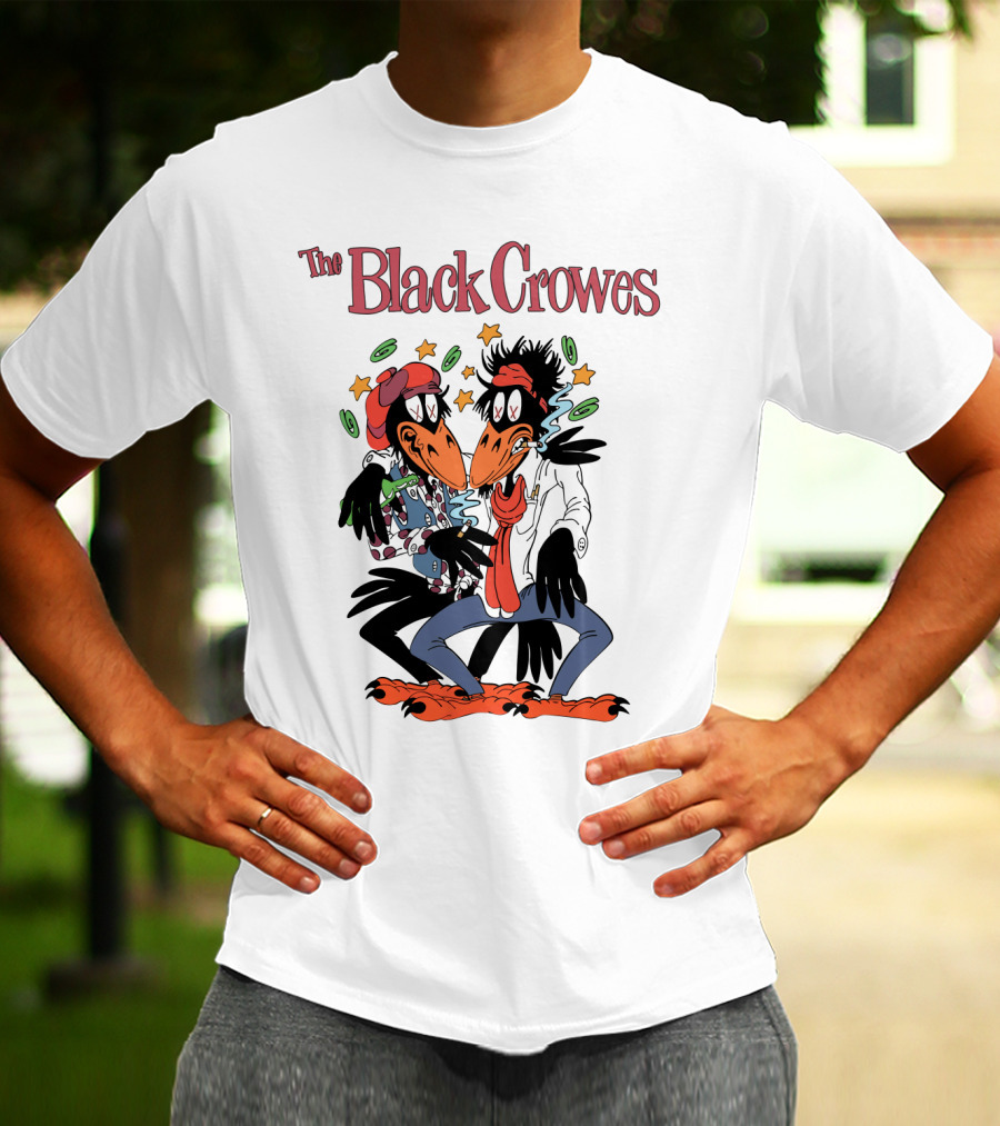 The Black Crowes Comic Duo With Stars And Spirals T-Shirt