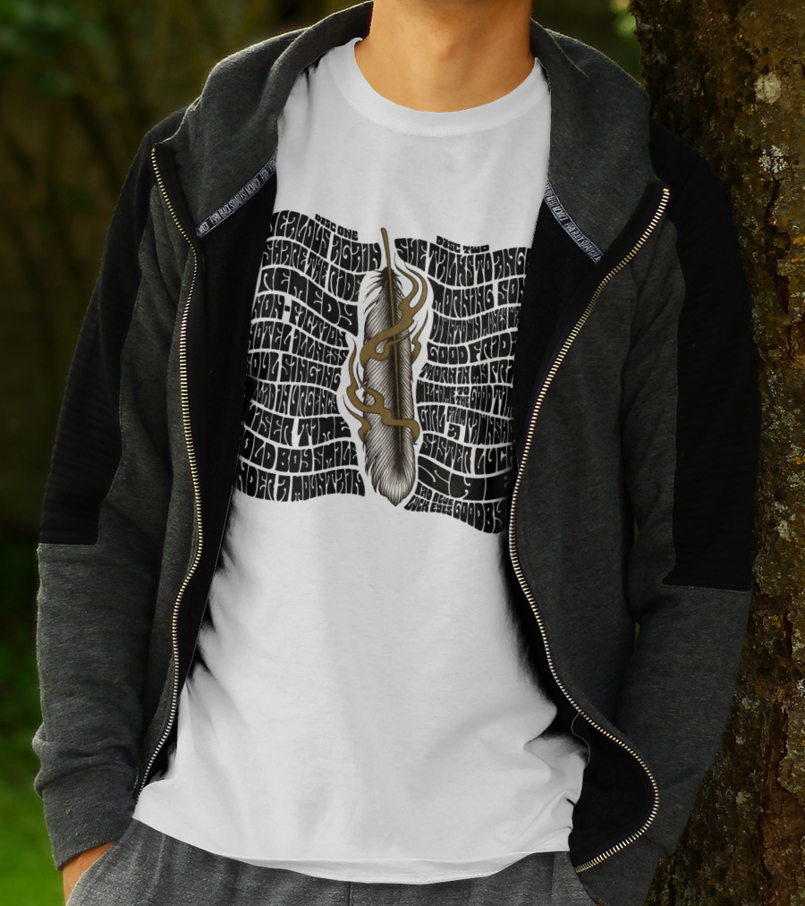 Serious Poetry She Talks To Angels Remedy Cold Roses Feather Artwork T-Shirt