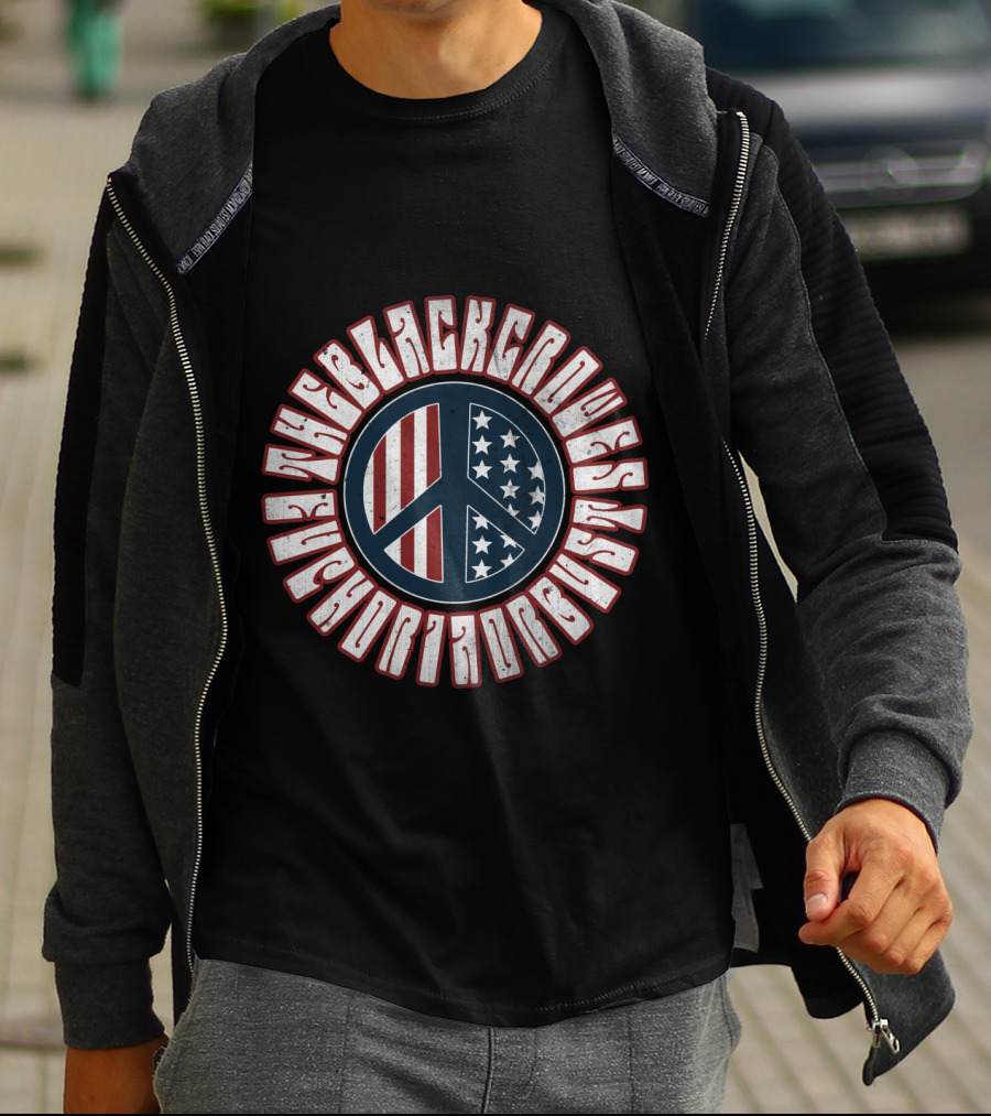 The Black Crowes Retro American Peace Flag Vintage Style T-Shirt
