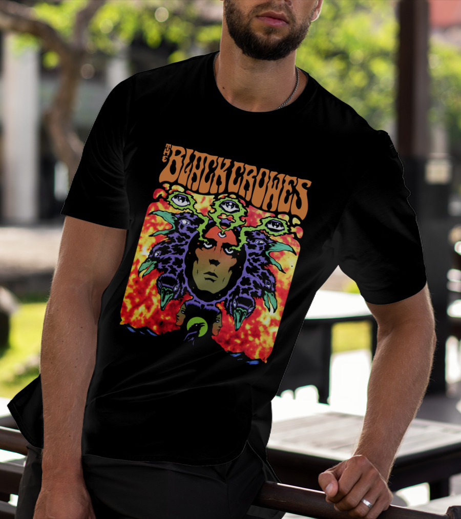 The Black Crowes Psychedelic Multicolor Face And Eyes T-Shirt