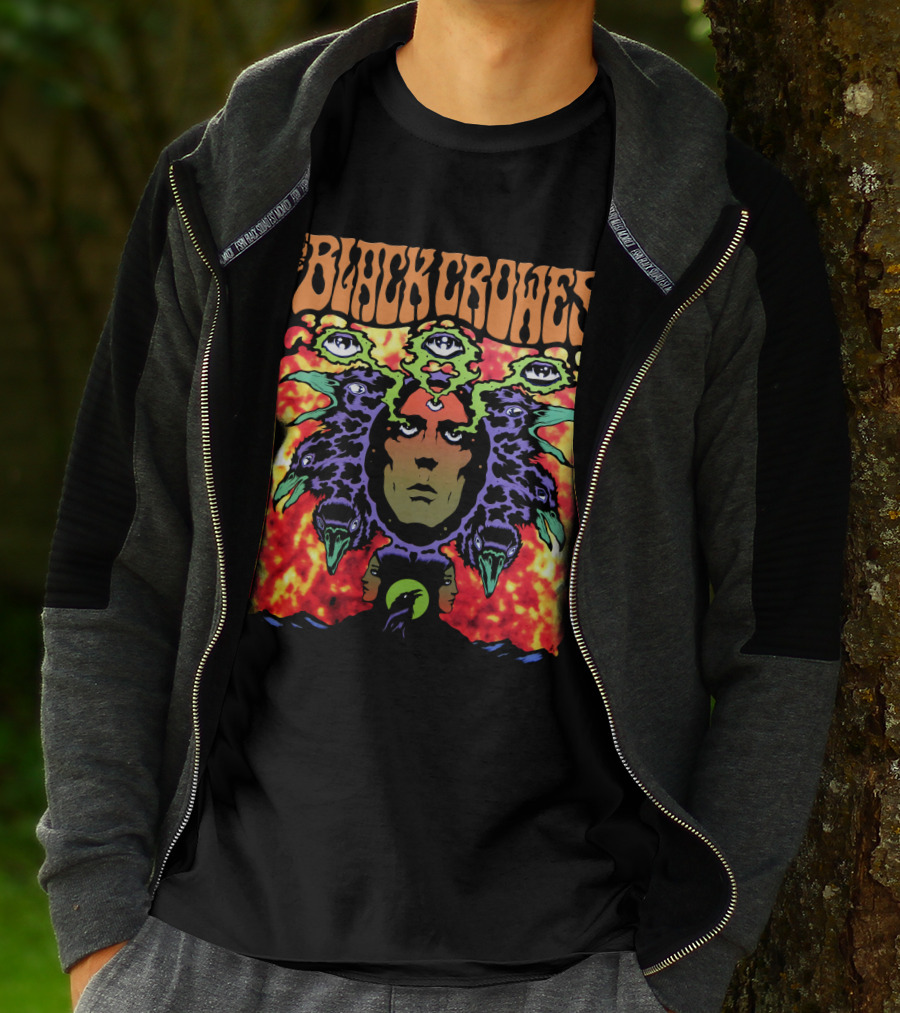 The Black Crowes Psychedelic Multicolor Face And Eyes T-Shirt