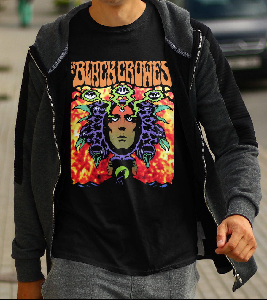 The Black Crowes Psychedelic Multicolor Face And Eyes T-Shirt