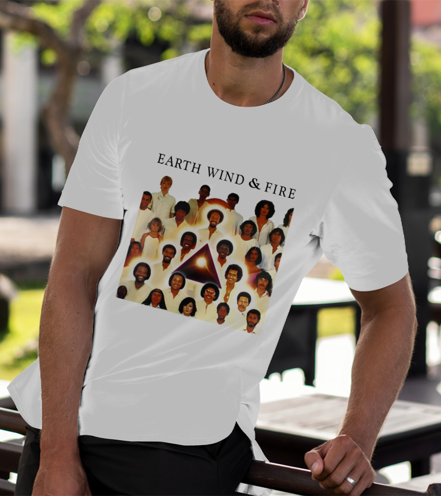 Earth Wind & Fire Classic Band Photo Collage T-Shirt