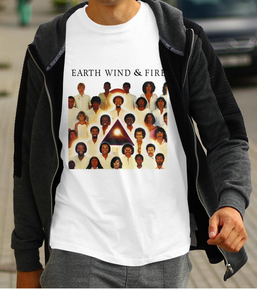 Earth Wind & Fire Classic Band Photo Collage T-Shirt