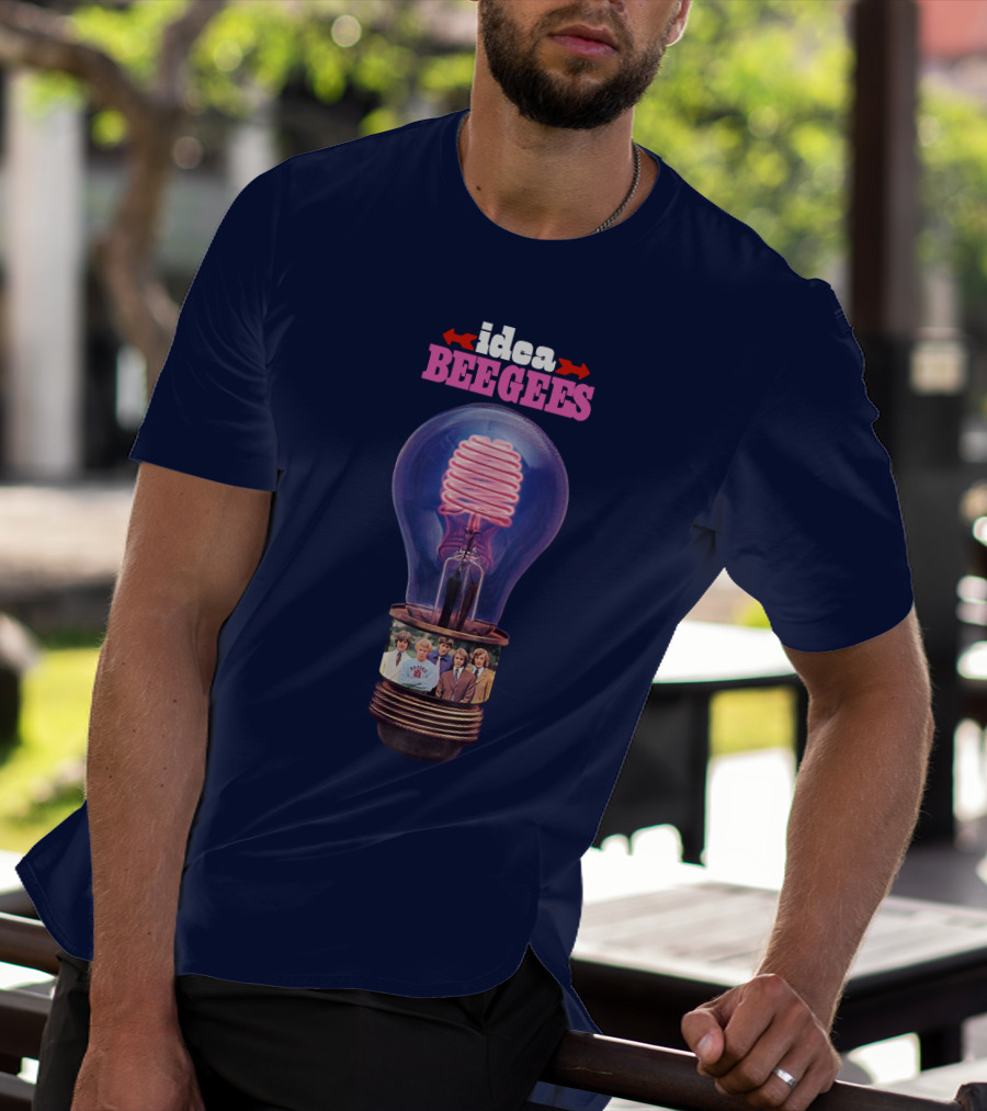 Idea Bee Gees Light Bulb Neon Photographic Group T-Shirt