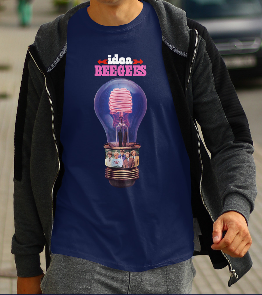 Idea Bee Gees Light Bulb Neon Photographic Group T-Shirt