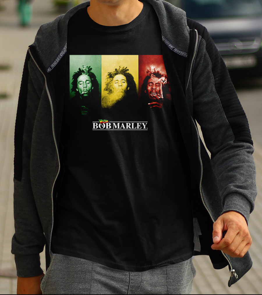 Bob Marley Rasta Tricolor Smoke T-Shirt