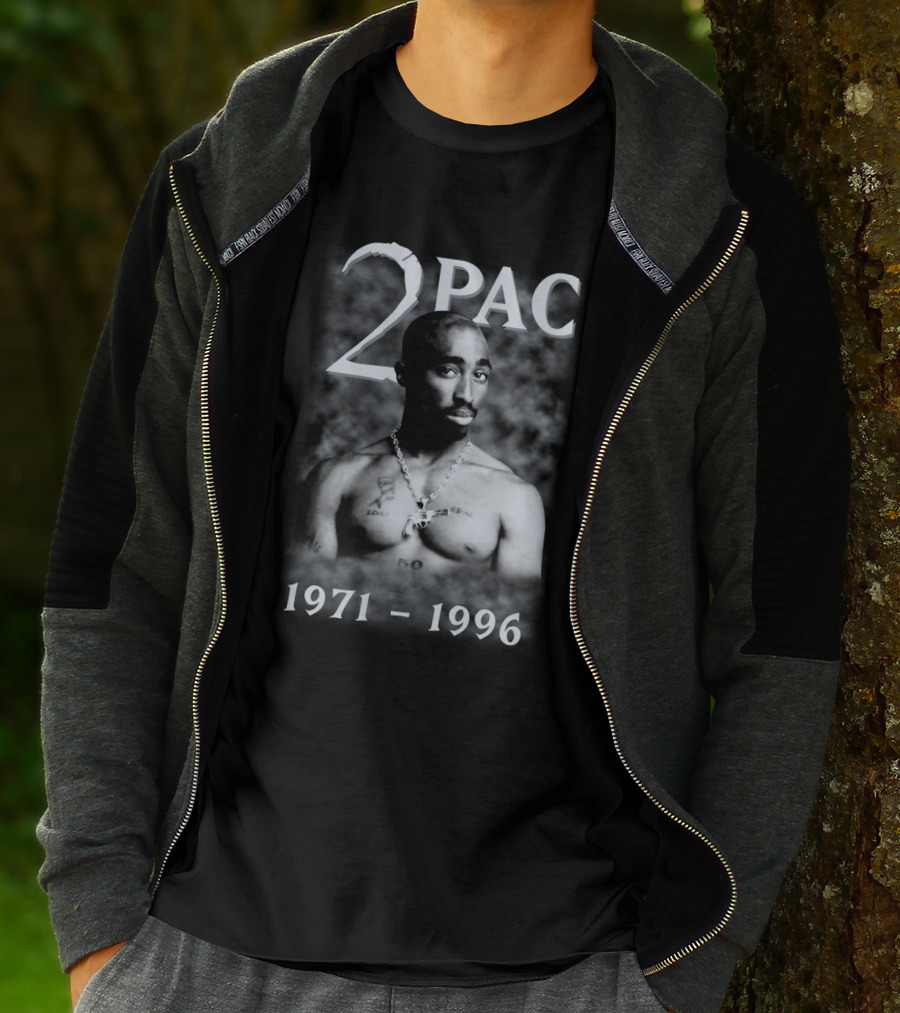 2Pac 1971-1996 Tribute Featuring Iconic Black And White T-Shirt