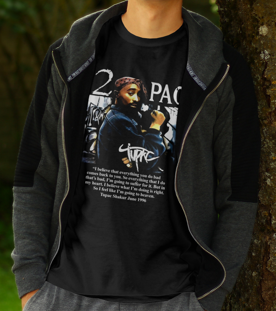 2Pac Shakur Quote June 1996 Graffiti Portrait T-Shirt