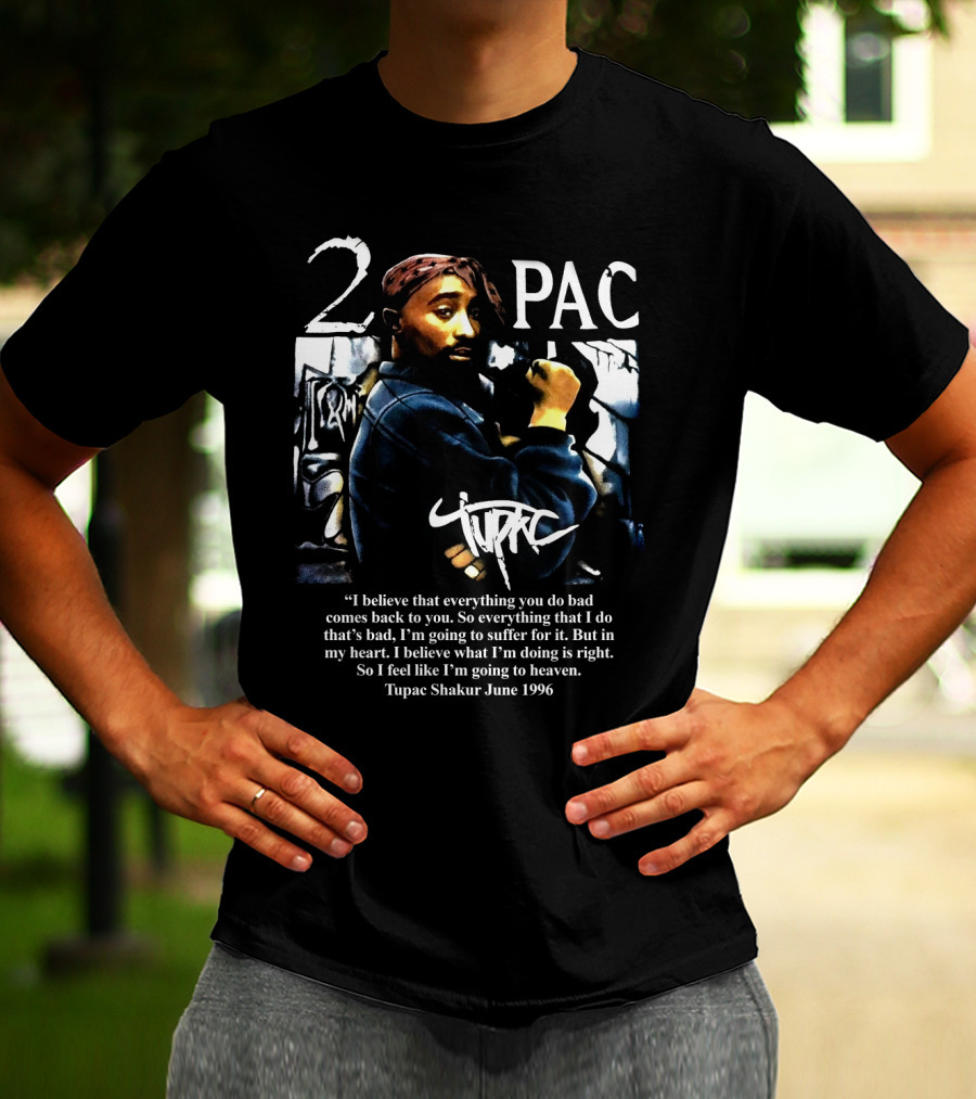 2Pac Shakur Quote June 1996 Graffiti Portrait T-Shirt