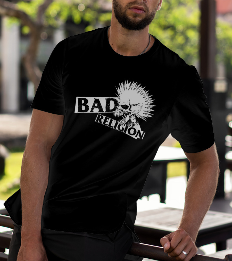 Bad Religion Punk Skull Mohawk T-Shirt
