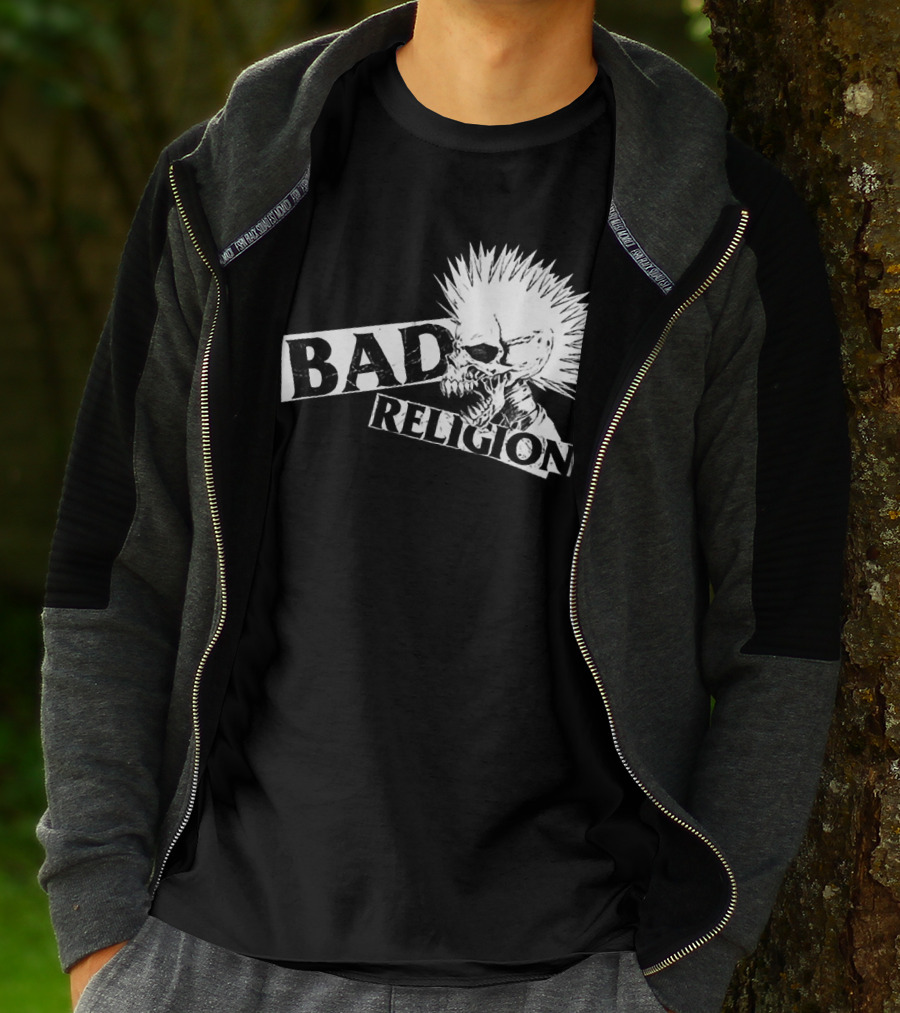 Bad Religion Punk Skull Mohawk T-Shirt