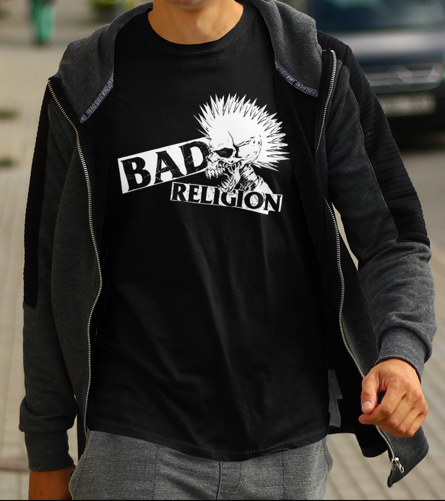 Bad Religion Punk Skull Mohawk T-Shirt